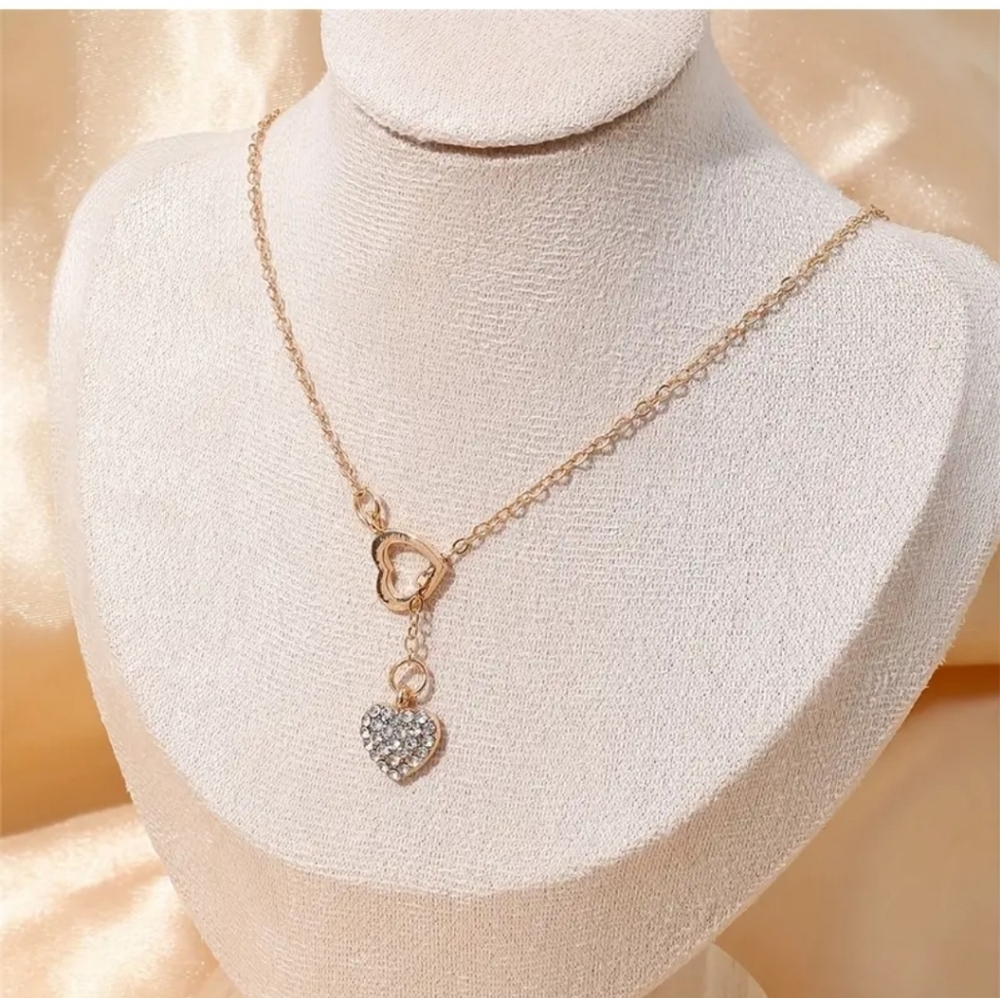 Heart Drop Down Pendant Necklace